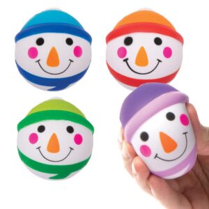 Snowman Squeeze Balls (Pack of 4) Christmas Toys 4 assorted colours - Purple