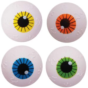 Squeezy Spooky Eyeballs (Pack of 6) Halloween Toys 3 assorted colours - Orange