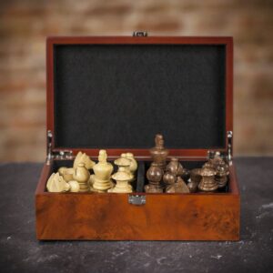 Sunrise Games Staunton Wooden Chess Pieces in Gift Box - Medium  - can be Engraved or Personalised