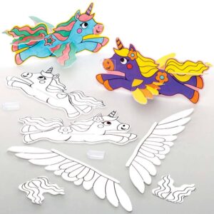 Unicorn Colour-in Gliders (Pack of 10) Toys