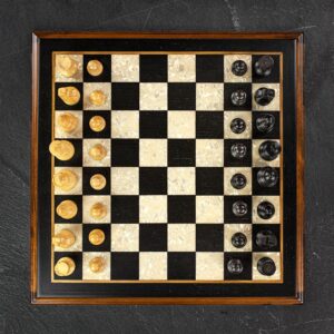 Verma Black Wood Chess Set - Large  - can be Engraved or Personalised
