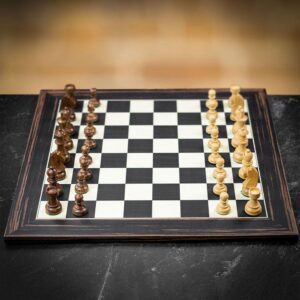 Verma Chess Set Bundle - Black Poplar & Maple Chess Board with Walnut Pieces  - can be Engraved or Personalised