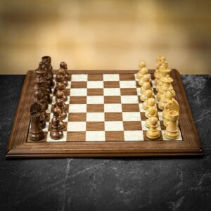 Verma Chess Set Bundle - Walnut Wood With Large Pieces  - can be Engraved or Personalised