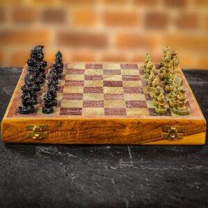 Verma Chess Set Soapstone - Travel  - can be Engraved or Personalised