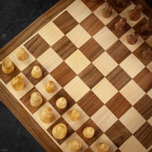 Verma Wooden Folding Chess Set  - can be Engraved or Personalised