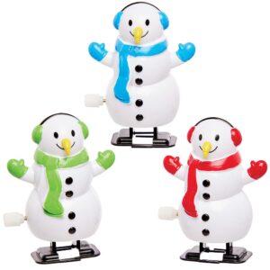 Wind-up Snowman Racers (Pack of 3) Christmas Toys 3 assorted colours - Blue