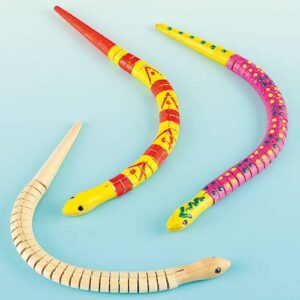 Wooden Sneaky Snakes (Pack of 3) Wood Craft Kits For Kids