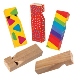 Wooden Whistles (Pack of 5) Wood Craft Kits For Kids