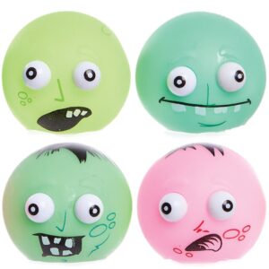 Zombie Monster Squeezy Bouncy Balls (Pack of 4) Halloween Toys