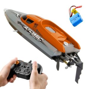 2.4GHz 4 Channel RC Boat Remote Control Boat 30KM/H High Speed IPV7 Waterproof Racing Boat for Kids Adults
