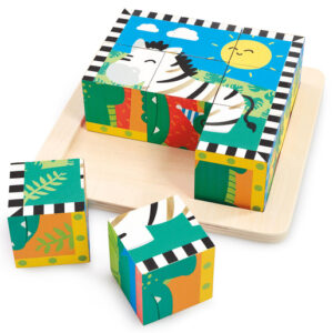 Early Learning Centre Wooden Puzzle Cubes & Tray