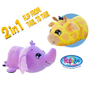 FlipaZoo Mushmillows - Giraffe and Elephant 2-in-1 Soft Toy