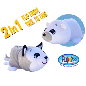 FlipaZoo Mushmillows - Polar Bear and Husky 2-in-1 Soft Toy
