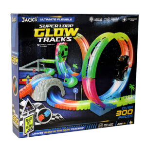Jacks Super Loop Glow Tracks with Light Up Car 300 Piece Playset