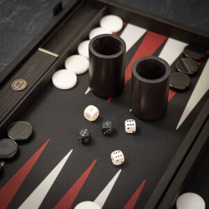 Manopoulos Handmade Crocodile Tote in Dark Grey Leather Inlaid Leather Backgammon Set - Tournament  - add a Personalised Brass Plaque