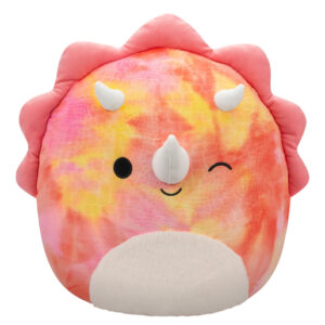 Original Squishmallows 16' Soft Toy - Winking Trinity the Pink Tie-Dye Triceratops