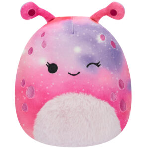 Original Squishmallows 7.5' Soft Toy - Loraly the Winking Pink and Purple Alien with Fuzzy Belly