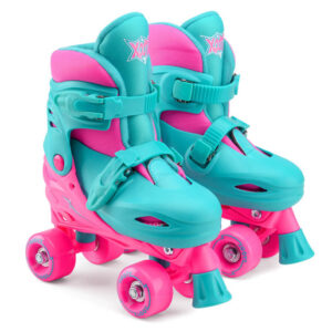 Xootz Adjustable Quad Roller Skates Size 9-12 (Pink/Blue)