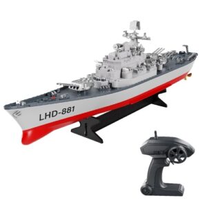 2.4GHz Remote Control Battleship Remote Control Boat Large Size Ship Low Battery Alarm /off Water Power Outage Simulated Lighting