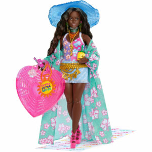 Barbie Extra Doll with Beach Fashion Fly Hat and Tropical Coverup Oversized Bag