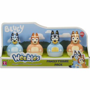Bluey Figure Pack of 4 Weebles Wobble Toys