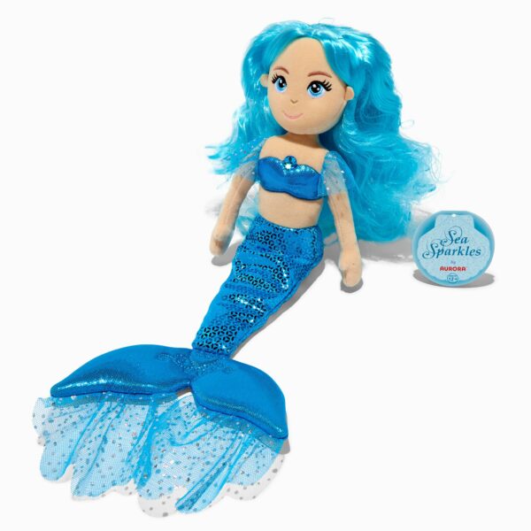 Claire's Sea Sparkles™ Aquamarine Mermaid Plush Toy