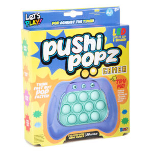 Let's Play! Pushi Popz Gamer Electronic Fidget Game (Styles Vary)