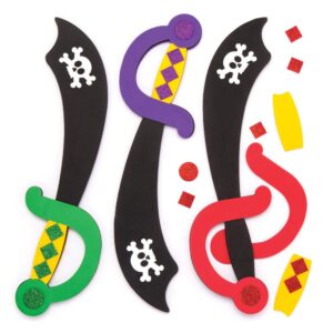 Pirate Sword Kits (Pack of 4) Foam Template & Decorations
