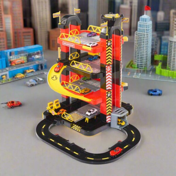 Teamsterz Metro City 4 Level Tower Garage - Includes 5 Die Cast Cars